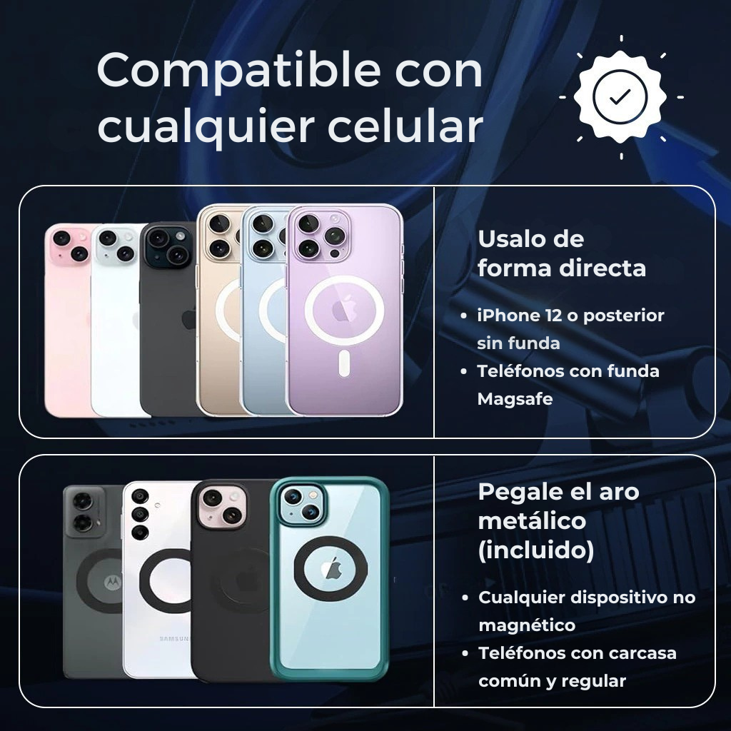 Soporte Magnético 360° con Succión al Vacío