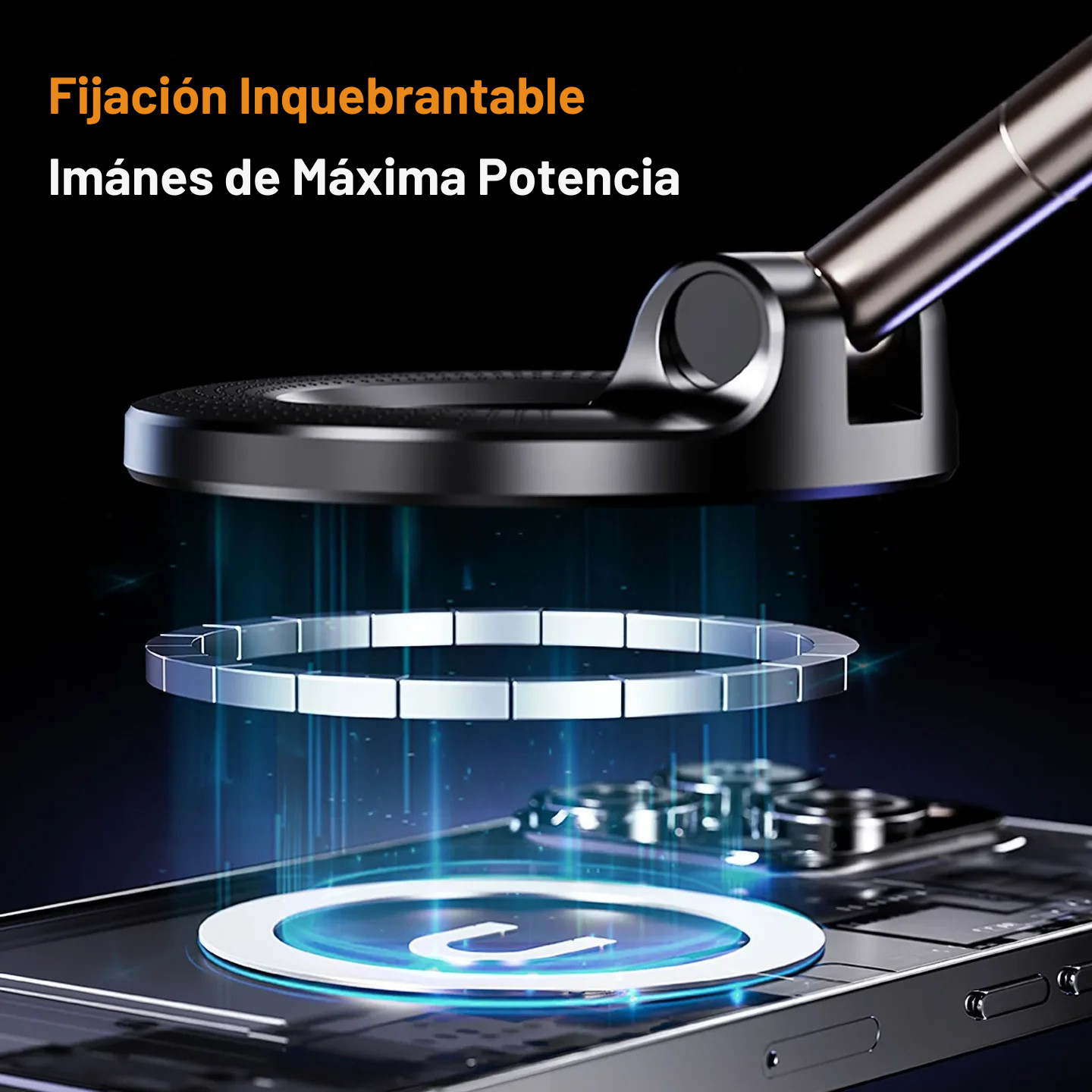 Soporte Magnético 360° con Succión al Vacío